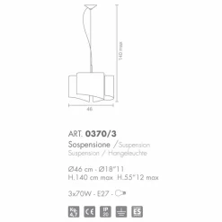 Selene Venezia Moderne Pendelleuchten-Selene Papiro Hängelampe made in Italy Ø46x H 140 cm