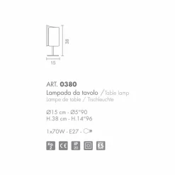 Selene Venezia Moderne Tischlampen-Selene Papiro Tischlampe aus Kristall, Ø15 H38cm modernes Design