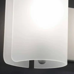 Selene Venezia Moderne Wandleuchten-Selene Papiro Wandleuchter aus satiniertem Kristall 34x14 H25cm, Italy