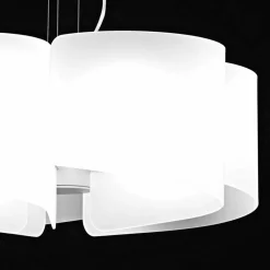 Selene Venezia Moderne Pendelleuchten-Selene Papiro weiße Hängelampe aus Kristall Ø65 x H 140 cm