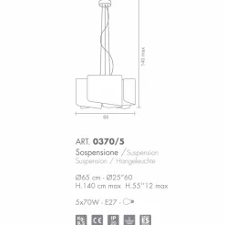 Selene Venezia Moderne Pendelleuchten-Selene Papiro weiße Hängelampe aus Kristall Ø65 x H 140 cm