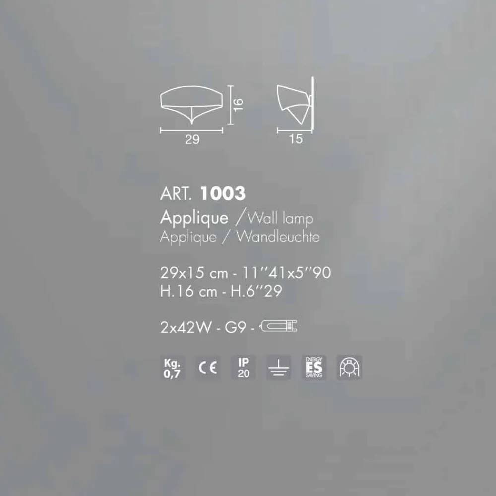 Selene Venezia Moderne Wandleuchten-Selene Scudo Wandleuchter aus lackiertem Stahl in modernem Design