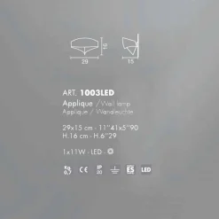 Selene Venezia Moderne Wandleuchten-Selene Scudo Wandleuchter aus lackiertem Stahl in modernem Design