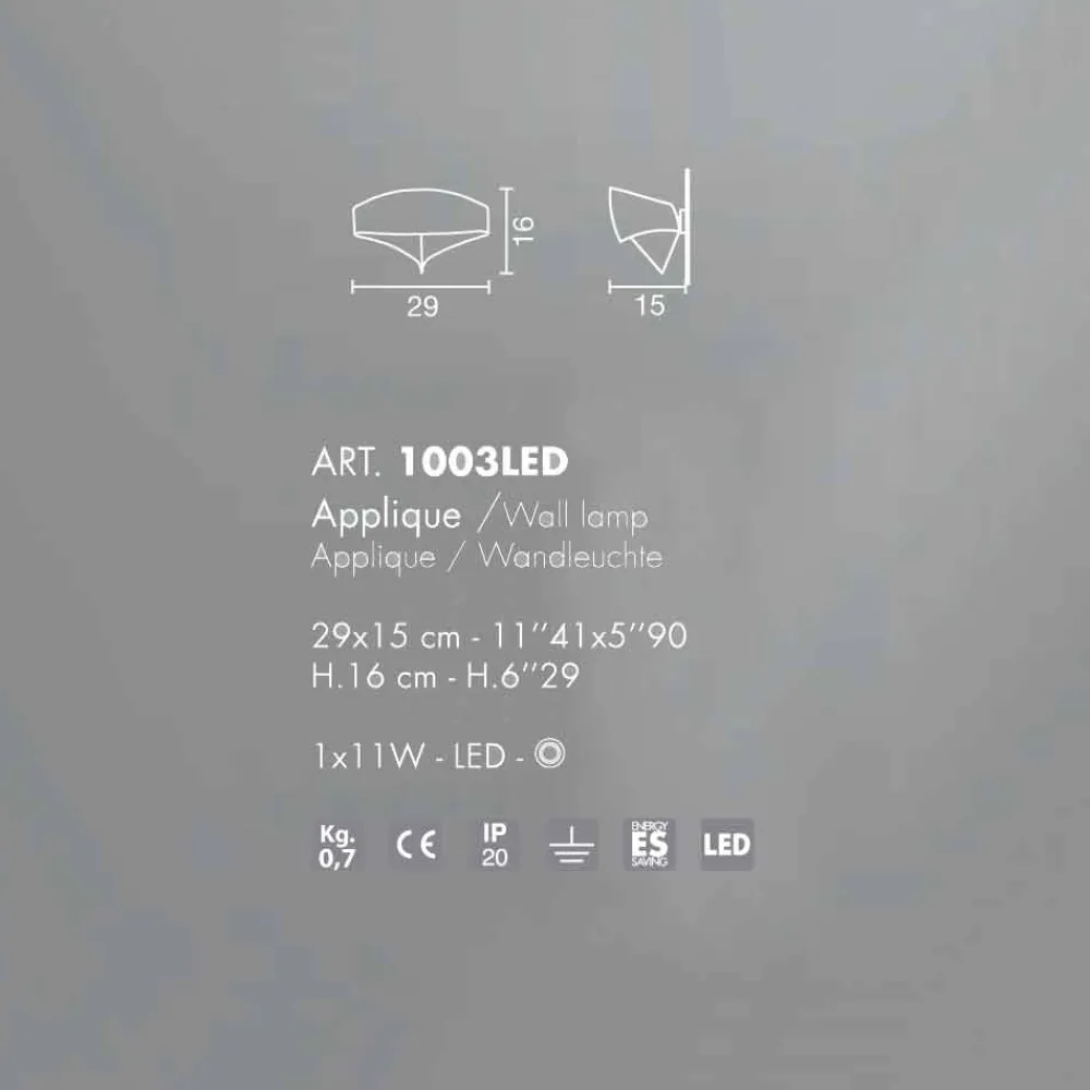 Selene Venezia Moderne Wandleuchten-Selene Scudo zweifarbige Wandleuchte, modernes Design 29x15xH16 cm