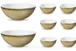 Viadurini Kitchen Becher Set Design-Service 6 Eisschalen und 2 Schalen aus farbigem Porzellan - Rurolo