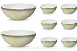 Viadurini Kitchen Becher Set Design-Service 6 Eisschalen und 2 Schalen aus farbigem Porzellan - Rurolo