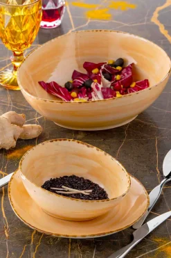 Viadurini Kitchen Teller Set-Service 12 rechteckige und runde farbige Steinzeugplatten, modernes Design - Simba