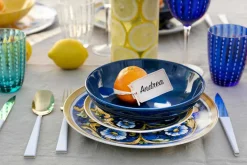 Viadurini Kitchen Teller Set-Service farbige und moderne Gerichte Geschirr Komplettset 18 Stück - Cefalu