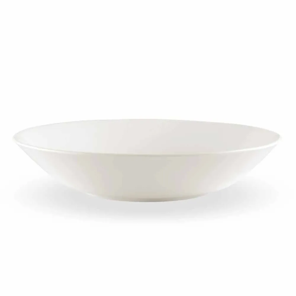 Viadurini Kitchen Geschirr Teller-Serviergeschirr Set 3 Stück Modernes Design aus weißem Porzellan - Malaga