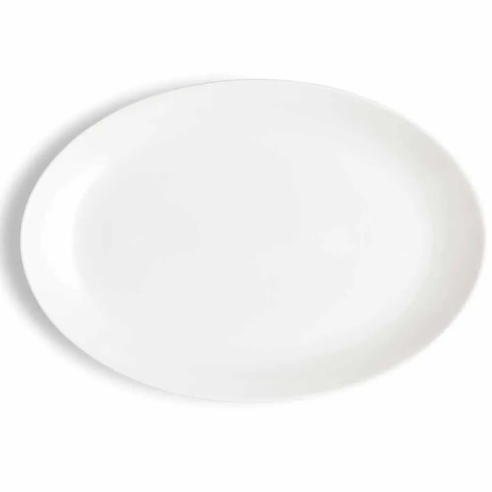 Viadurini Kitchen Geschirr Teller-Serviergeschirr Set 3 Stück Modernes Design aus weißem Porzellan - Malaga