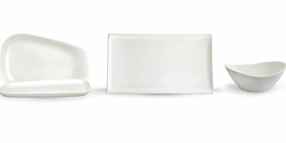 Viadurini Kitchen Teller Set-Servierteller zum Mittagessen oder modernes Porzellan 14 Stück - Nalah