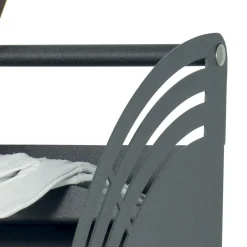 Viadurini Fire Design Kaminholzständer Aus Eisen Und Stahl-Servierwagen aus Metall und Holz mit Regal und 4 Rädern, hergestellt in Italien – Geco