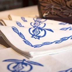 Viadurini by Marchi 1633 Geschirrtücher - Küchenhandtücher-Serviette gemischtem Leinen mit Handabdruck Einzigartiges Stück, 6 Stück