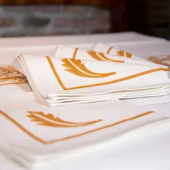 Viadurini by Marchi 1633 Geschirrtücher - Küchenhandtücher-Serviette gemischtem Leinen mit Handabdruck Einzigartiges Stück, 6 Stück