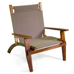 Viadurini in the Garden Holzsessel-Sessel aus Akazienholz und Baumwoll-/Polyester-Mischgewebe - Bottega