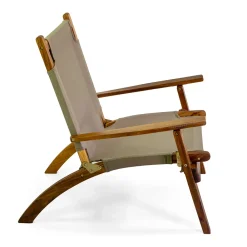 Viadurini in the Garden Holzsessel-Sessel aus Akazienholz und Baumwoll-/Polyester-Mischgewebe - Bottega