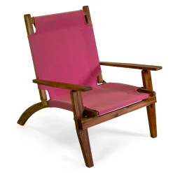 Viadurini in the Garden Holzsessel-Sessel aus Akazienholz und Baumwoll-/Polyester-Mischgewebe - Bottega