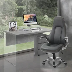 Viadurini Living Bürosessel-Sessel aus grauem Kunstleder mit gealtertem Effekt - Renio