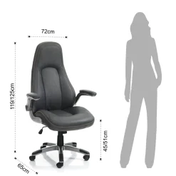 Viadurini Living Bürosessel-Sessel aus grauem Kunstleder mit gealtertem Effekt - Renio