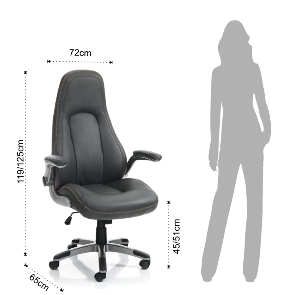 Viadurini Living Bürosessel-Sessel aus grauem Kunstleder mit gealtertem Effekt - Renio
