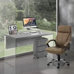 Viadurini Living Bürosessel-Sessel aus Kunstleder in Antikoptik – Rhodium