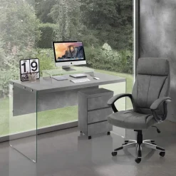 Viadurini Living Bürosessel-Sessel aus Kunstleder in Antikoptik – Rhodium