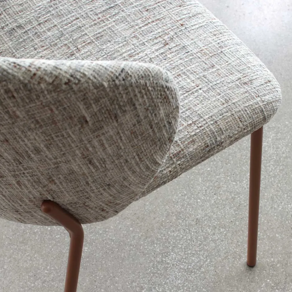 Viadurini Living Moderne Sessel-Sessel aus Metall und Sitz aus Neve-Kaschmir, hergestellt in Italien – Ivy