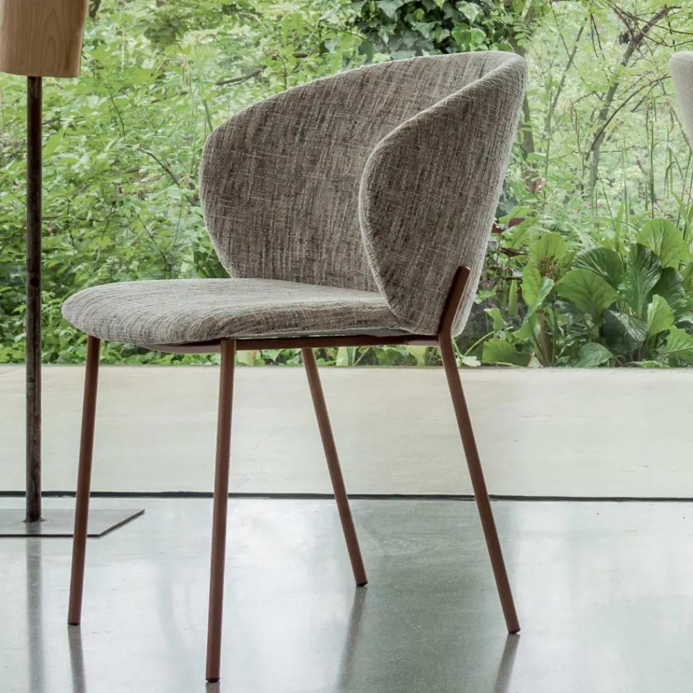 Viadurini Living Moderne Sessel-Sessel aus Metall und Sitz aus Neve-Kaschmir, hergestellt in Italien – Ivy