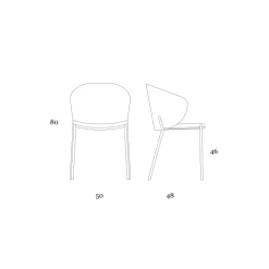 Viadurini Living Moderne Sessel-Sessel aus Metall und Sitz aus Neve-Kaschmir, hergestellt in Italien – Ivy