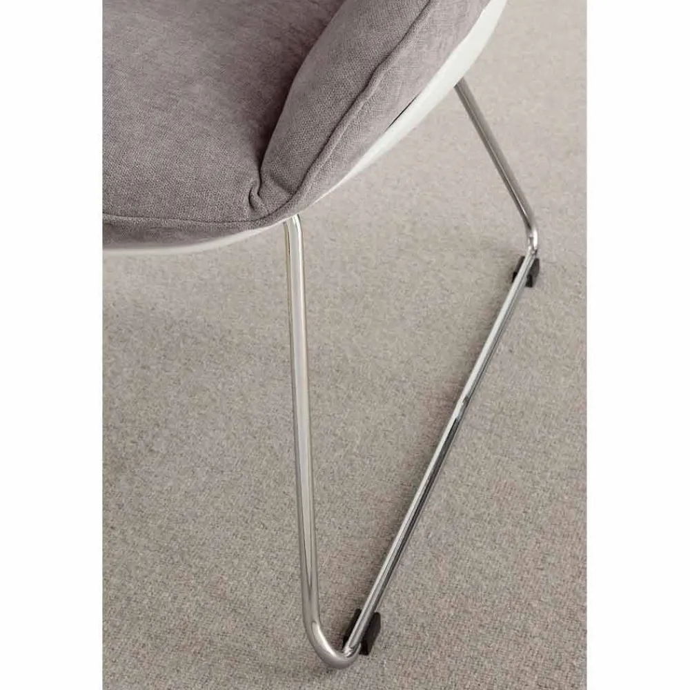 Viadurini Living Moderne Sessel-Sessel aus Polypropylen weiß und Kissen in grau Betulla