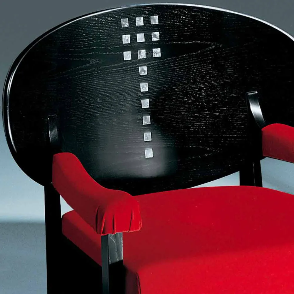 Viadurini Living Moderne Sessel-Sessel aus schwarz gebeizter Esche mit Baumwollbezug Made in Italy - Peleo