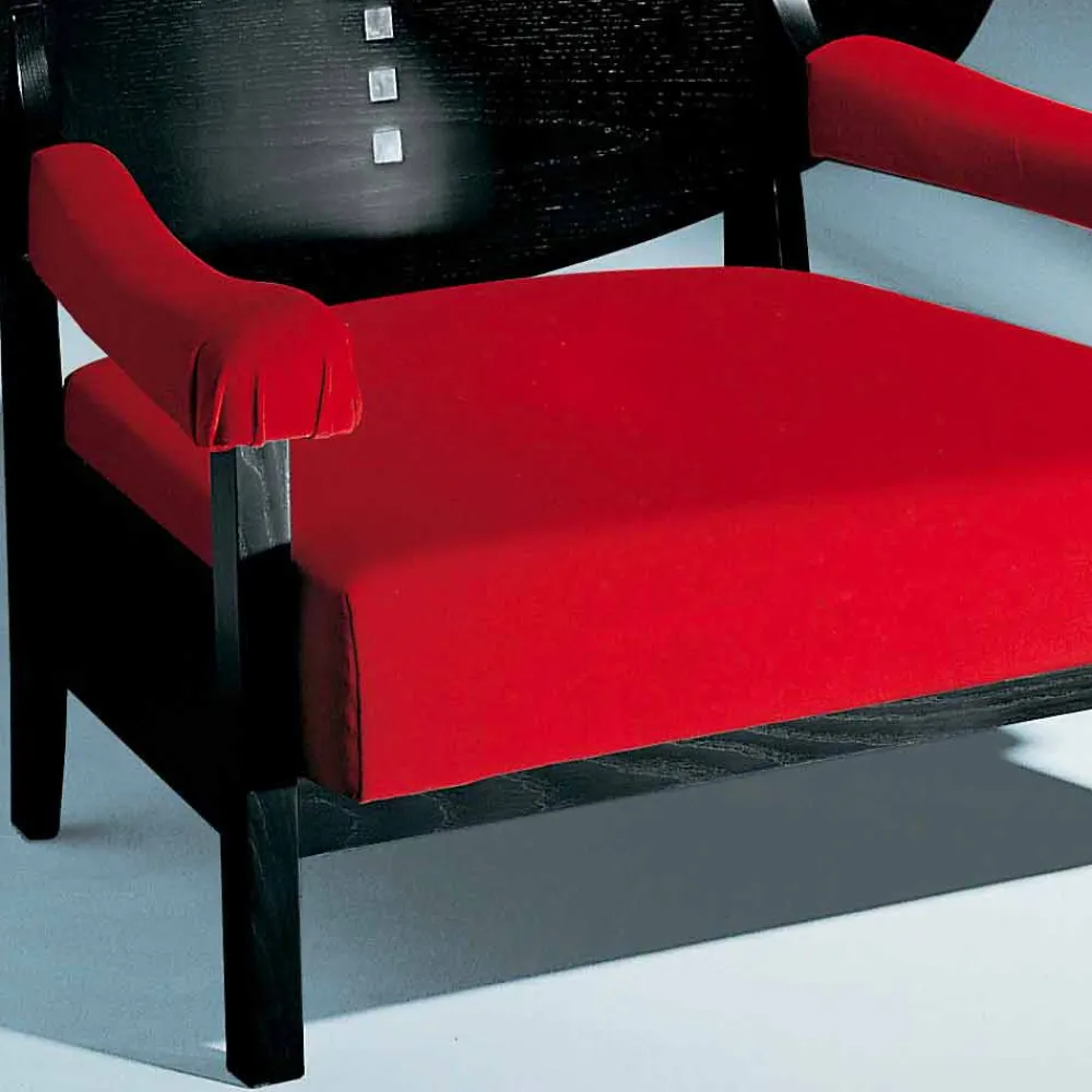 Viadurini Living Moderne Sessel-Sessel aus schwarz gebeizter Esche mit Baumwollbezug Made in Italy - Peleo