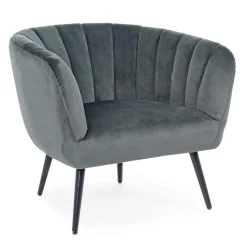 Viadurini Living Skandinavische Sessel-Sessel aus Stahl und grauem oder blauem Samt Skandinavisches Design - Hilary