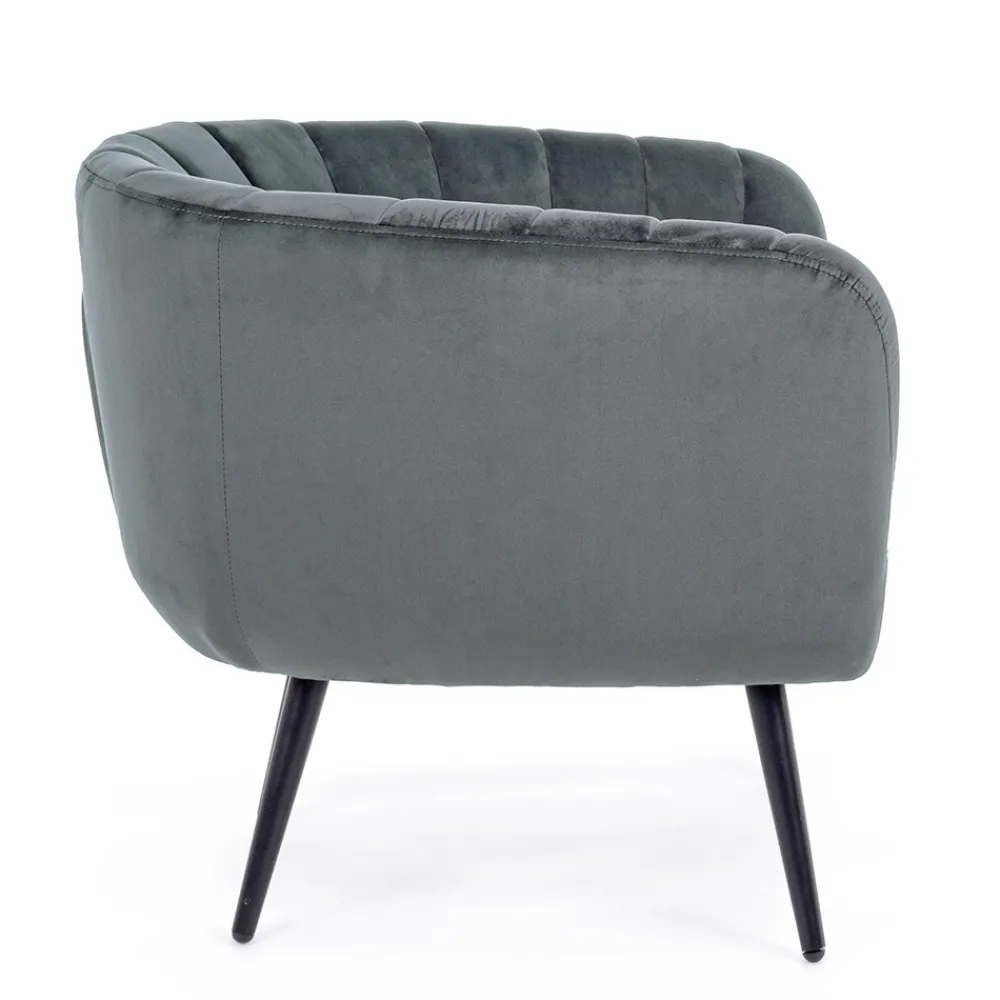 Viadurini Living Skandinavische Sessel-Sessel aus Stahl und grauem oder blauem Samt Skandinavisches Design - Hilary