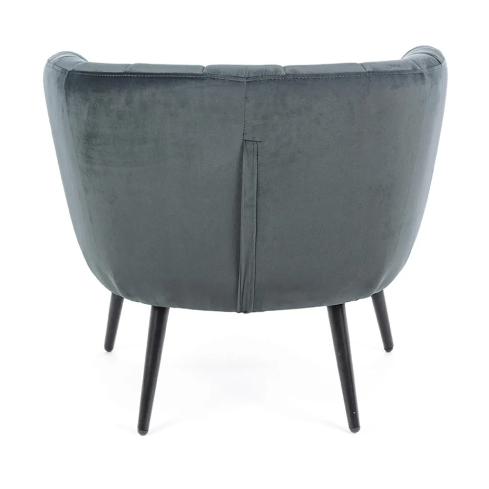 Viadurini Living Skandinavische Sessel-Sessel aus Stahl und grauem oder blauem Samt Skandinavisches Design - Hilary