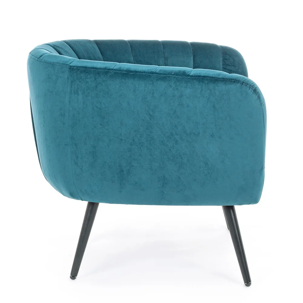 Viadurini Living Skandinavische Sessel-Sessel aus Stahl und grauem oder blauem Samt Skandinavisches Design - Hilary