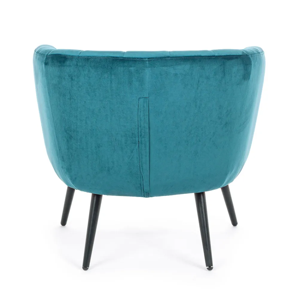 Viadurini Living Skandinavische Sessel-Sessel aus Stahl und grauem oder blauem Samt Skandinavisches Design - Hilary