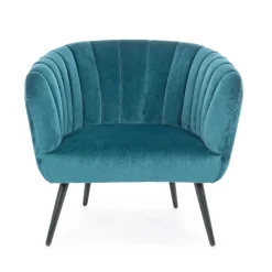 Viadurini Living Skandinavische Sessel-Sessel aus Stahl und grauem oder blauem Samt Skandinavisches Design - Hilary