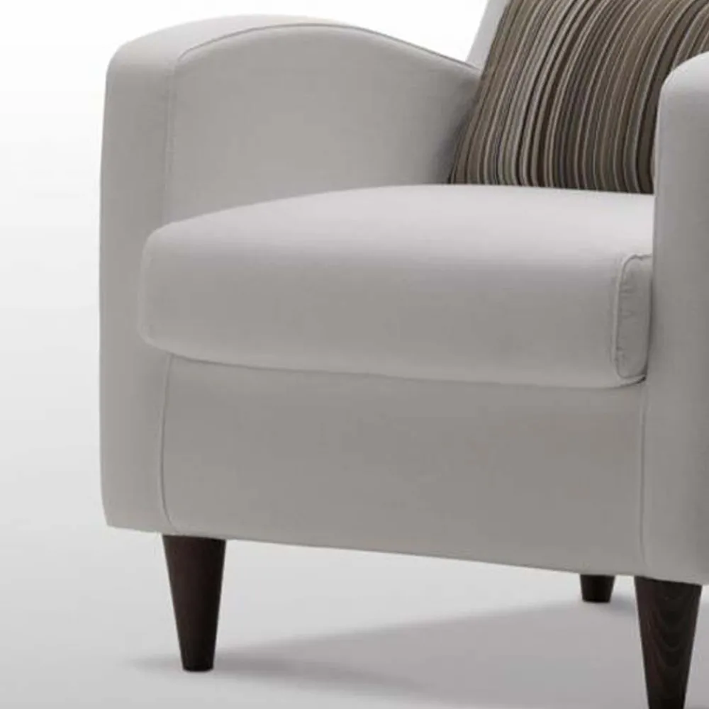 Viadurini Living Moderne Sessel-Sessel aus weißem Stoff mit Holzfüßen Made in Italy - Lorena