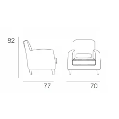 Viadurini Living Moderne Sessel-Sessel aus weißem Stoff mit Holzfüßen Made in Italy - Lorena