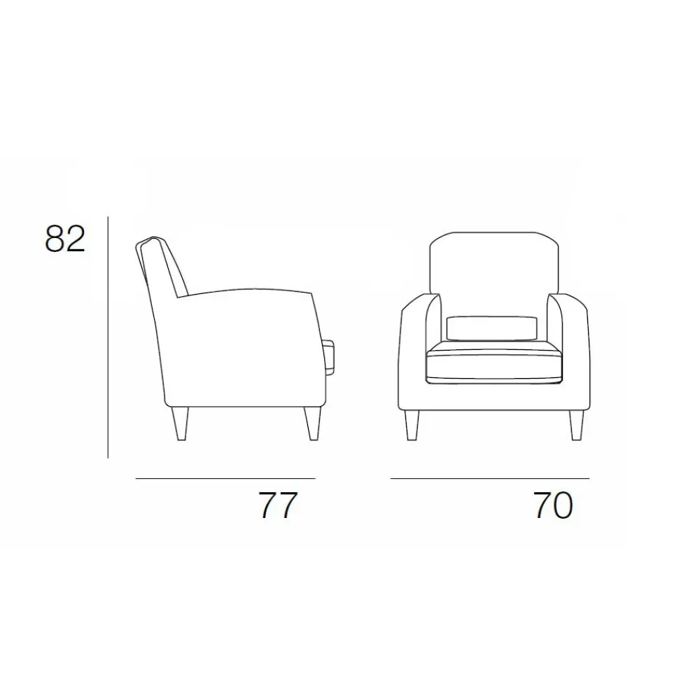 Viadurini Living Moderne Sessel-Sessel aus weißem Stoff mit Holzfüßen Made in Italy - Lorena