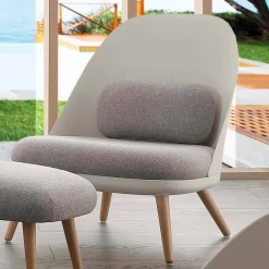 Viadurini Moderne Sessel-Sessel gepolstert mit Stoff, Sockel aus massivem Buchenholz, Perugia