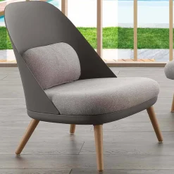 Viadurini Moderne Sessel-Sessel gepolstert mit Stoff, Sockel aus massivem Buchenholz, Perugia