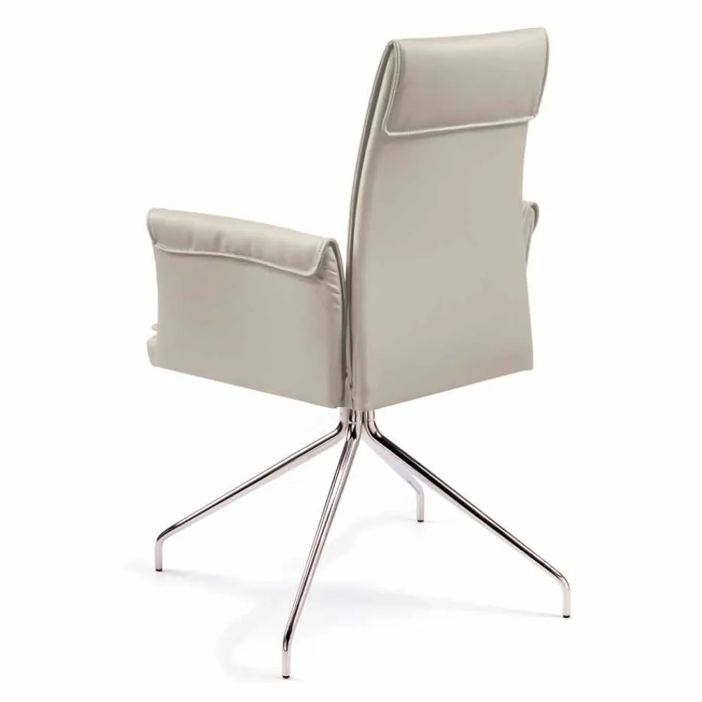 Viadurini Living Moderne Sessel-Sessel made in Italy auf lederbeschichtetem Niles, modernes Design