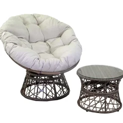 Viadurini in the Garden Metallsessel-Sessel mit Alurahmen mit Polyrattan bezogen und Couchtisch - Puntina