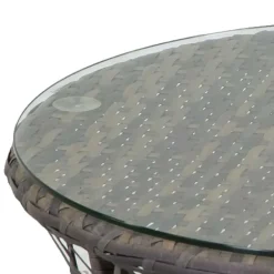 Viadurini in the Garden Metallsessel-Sessel mit Alurahmen mit Polyrattan bezogen und Couchtisch - Puntina