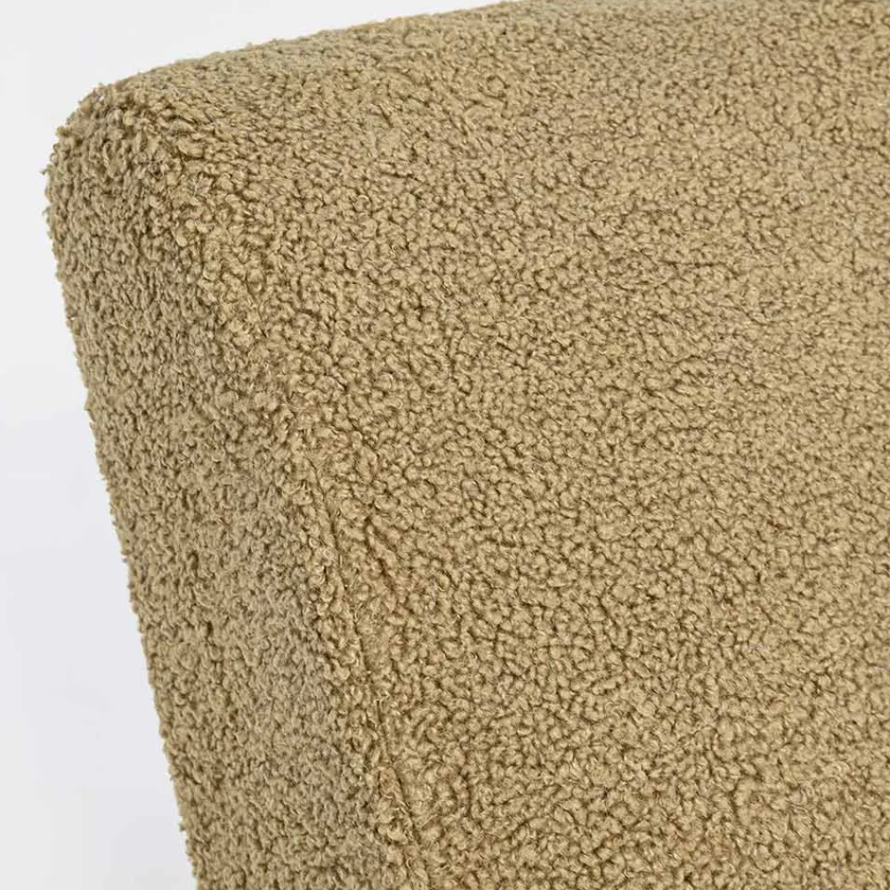 Viadurini Living Klassische Sessel-Sessel mit Armlehnen aus Gummibaumholz und Sitz mit Wolleffekt - Patrizia