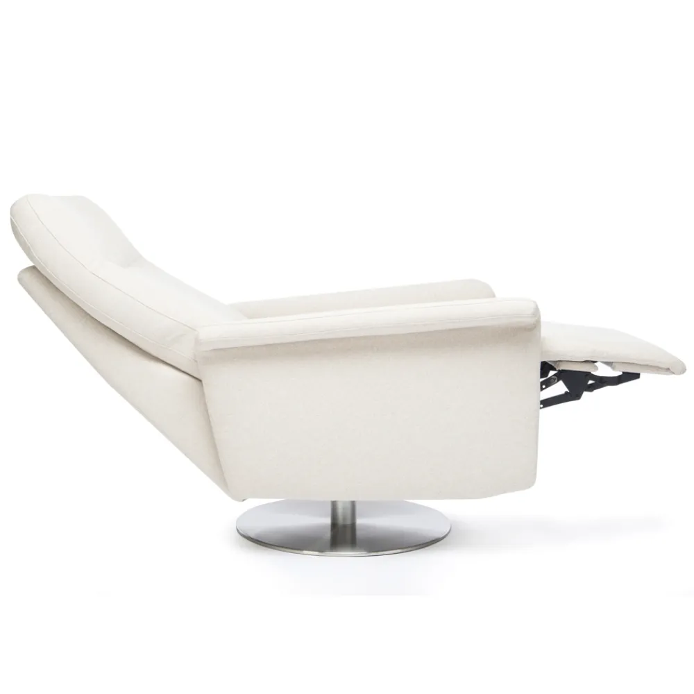 Viadurini Living Aufstehsessel Und Massagesessel-Sessel mit drehbarem Stahlgestell und Fußstütze, hergestellt in Italien – Valentina