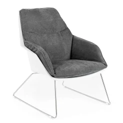 Viadurini Living Moderne Sessel-Sessel mit Metallgestell, Polypropylenstruktur und Stoffkissen - Tablet