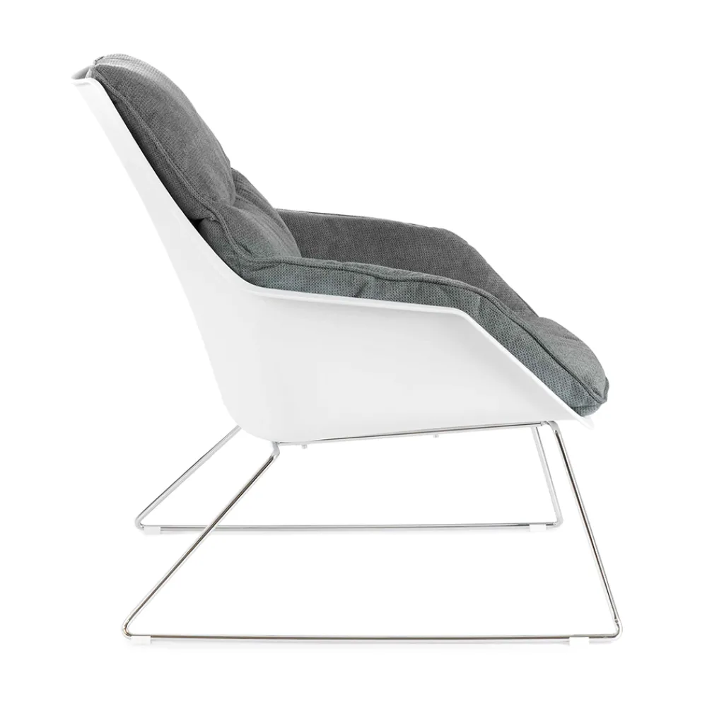 Viadurini Living Moderne Sessel-Sessel mit Metallgestell, Polypropylenstruktur und Stoffkissen - Tablet